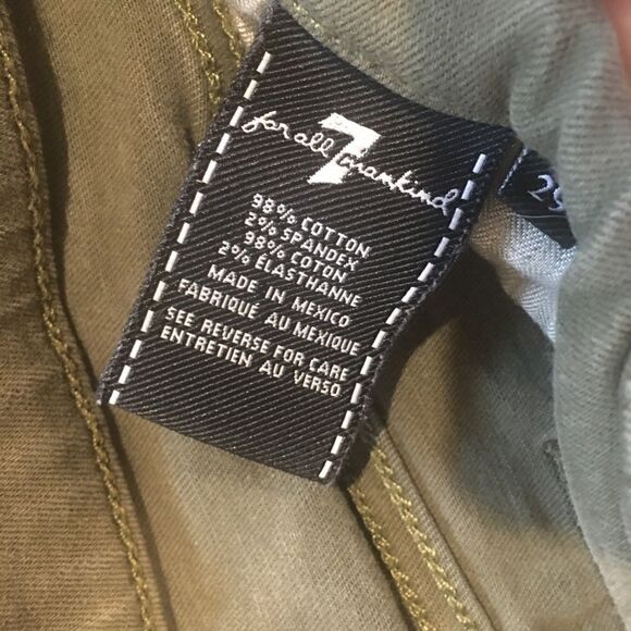 Seven for all mankind size 29 green stretch jeans - Picture 4 of 6